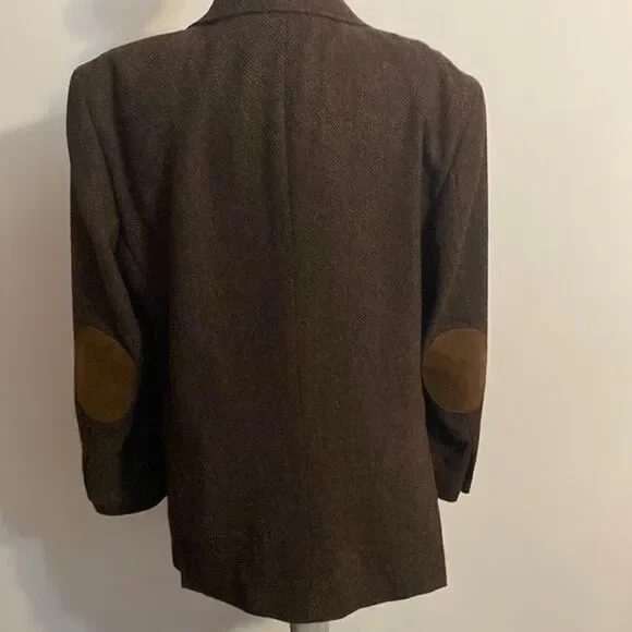 Backrach Brown Herringbone superfine wine yarn sportscoat, 42R - Picture 2 of 4